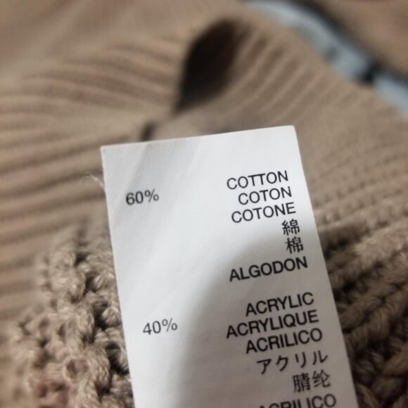 GAP Sweater Cotton Beige Size XS Casual Cowl Turtleneck Tunic Casual - Picture 4 of 4